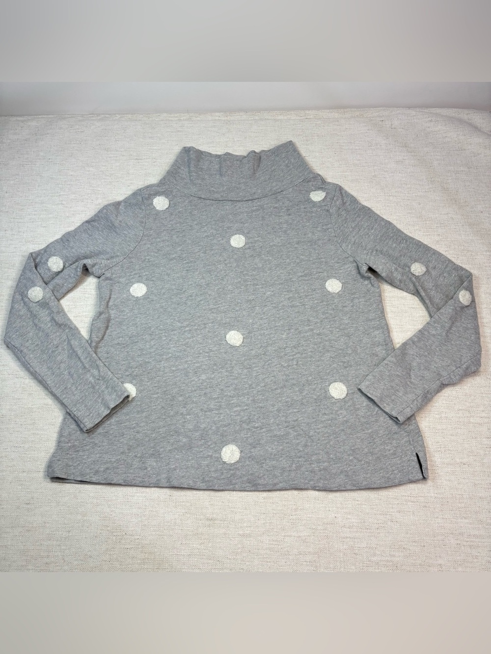 Loft Women's XS Gray Polka Dot Mock Neck Sweatshirt long sleeve